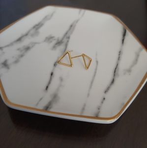 Gold Triangle Earrings